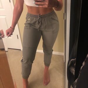 Army green cargo joggers